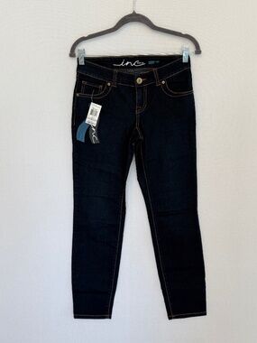 INC International Concepts Size 0 Skinny Leg Curvy Fit Indigo Denim Jeans NEW